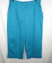 Plus Size 16W Vintage Harve Benard Turquoise Capri Pants, Pockets, Cuffed - $14.50