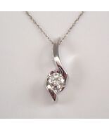 2Ct Round Lab Created Diamond Solitaire Drop Pendant 14K White Gold Finish - $64.35