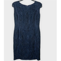 NWT LAFAYETTE 148 navy textured sheath cocktail party formal dress size 4 - £67.25 GBP