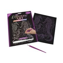 Royal &amp; Langnickel Glow In The Dark Engraving Art A4 Size Sea Horses Des... - $16.00