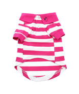 Striped Pink Yarrow and White 100% Cotton Polo Shirt -Sizes XL and 3XL  - €12,00 EUR