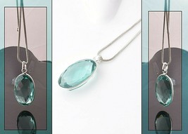 Sterling Silver London Blue Topaz Handcrafted Pendant Necklace Gift For Mother - £40.38 GBP