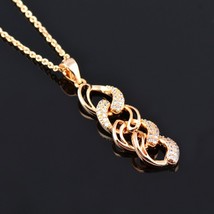 SINLEERY Chic Crystal Curb Chain Drop Necklace Earrings Gold Color Jewelry Set W - £11.14 GBP