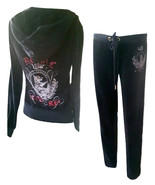 Authentic Juicy Couture Velour Hoodie  Black Made in USA/SZ S - $176.43 CAD
