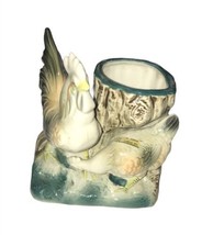 Vintage Rooster and Hen Planter Vase Flower Pot - $15.80