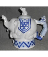 The Bombay Company CIRCUS ELEPHANT w/CLOWN HANDLE Ceramic Teapot - €19,40 EUR