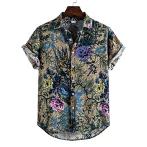 Printing Long Sleeve Shirt Men&#39;&#39;s Lapel Shirt - £10.47 GBP