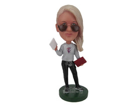 Custom Bobblehead Gorgeous Coach Assistant With Notes And Game Plan In Hand - Sp - £71.14 GBP