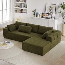 Modern Chenille Sectional Sofa Set, 108&quot; L-Shaped Couch w/ Pillows - $561.99