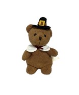 Vtg Russ Berrie Mr Pilgrim Thanksgiving Teddy Bear Plush Brown Sitting 6&quot; - $253.22 MXN