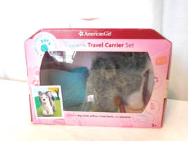 American Girl Rare Pet Travel Carrier Set  Pepper Dog with book and stuff - $35.65