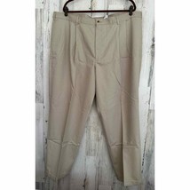 LL Bean Pleated Khaki Pants Size 46x30 (*44x30*) Slightly Tapered Leg - £19.73 GBP