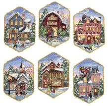 Collection Counted Cross Stitch Kit 5 Long-Christmas Village Ornaments 1... - $60.49