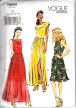Very Easy Vogue V8901 Misses Lined Dress Size 6 to 14 Uncut Sewing Pattern - $18.49