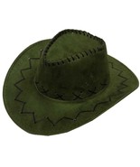 OLIVE GREEN COLOR SOFT LEATHER STYLE WESTERN COWBOY HAT cowgirl unisex H... - $234.18 MXN