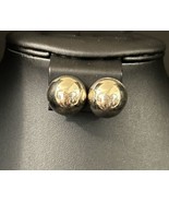 Vintage Bergere Smooth Silver Tone Round Domed Clip On Fashion Earrings ... - $160.41 MXN