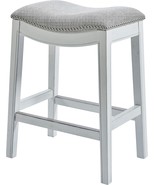 Alabaster White Zoey 30&quot; Bar Height Backless Narrow Saddle Seat Bar Stool. - $2,151.49 MXN