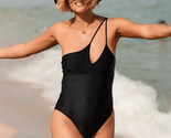 Aerie Shine Rib One Shoulder Full Coverage X-LARGE True Black New W Tags - $39.99