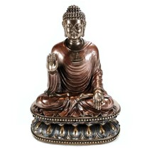 BUDDHA STATUE 9&quot; Shakyamuni Buddhist Icon Bronze Resin Sakyamuni High Qu... - $72.95
