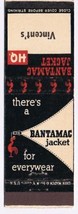 Matchbook Cover Bantamac Jacket Vincent&#39;s Lion Match - £1.61 GBP