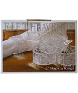 FIFTH AVENUE CRYSTAL 2&quot; NAPKIN RINGS Set of 4 NEW In Open Box CIB Essex ... - £23.73 GBP