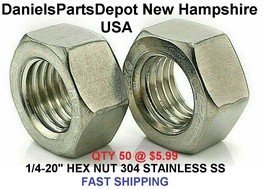Qty 50 Ss Stainless Steel 304 1/4-20 Hex Nut High Quality Expedited Usa - £4.78 GBP