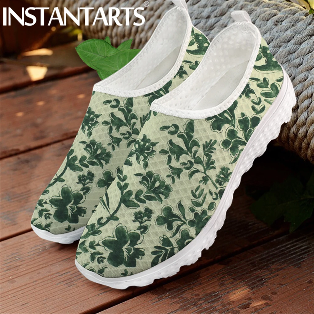 INSTANTARTS Tribal Polynesian Hibiscus Printing Women  Sneakers Summer Slip-on F - £63.47 GBP