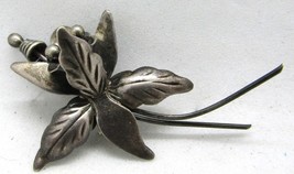 Vintage Taxco Mexico Sterling Silver Flower Brooch signed PS 4.5g - £45.88 GBP