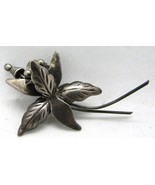 Vintage Taxco Mexico Sterling Silver Flower Brooch signed PS 4.5g - £46.11 GBP