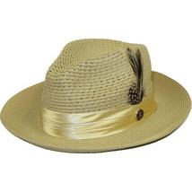 Men's Summer Spring Braid Straw style Hat by BRUNO CAPELO JULIAN JU925 Beige image 2