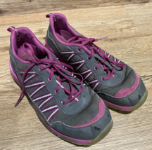 LL Bean Shoes Kid&#39;s Adventure Sneaker Grey Fuchsia Size 5  Girls  - £7.79 GBP