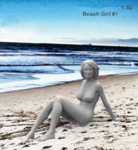 1/32 Resin Model Kit Summer Beach Bikini Beautiful Girl Garage Unpainted - £13.62 GBP