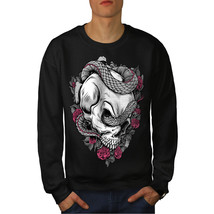 Wellcoda Snake Rose Cool Skull Mens Sweatshirt,  Casual Pullover Jumper - £24.11 GBP+