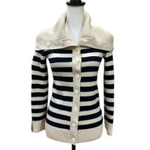 Banana Republic Merino Wool Button Down Striped Cardigan Sweater Blue Cr... - £21.65 GBP