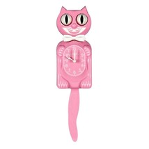 PINK SATIN KITTY CAT CLOCK (3/4 Size) 12.75&quot; Free Battery Retro Kit-Cat ... - $59.99