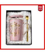 Elegant 14Oz Pink Marble Ceramic Teacher Mug - Perfect Gift for Apprecia... - $33.04 CAD