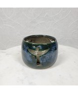 Vintage Signed Dove Cross Candle Holder 2.75&quot; Green Ceramic Glazed Pottery - £38.37 GBP