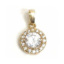 Sparkling 3.25 Ct Real Moissanite Pendant Necklace In 14k Yellow Gold Plated - £58.82 GBP