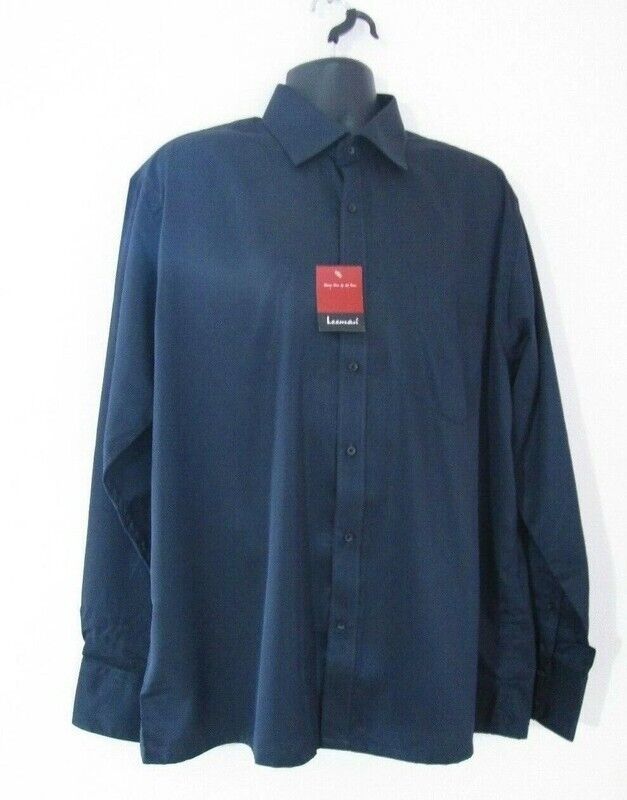 Primary image for New Leeman Men’s Black Long Sleeve Dress Shirt Size 46cm VTD