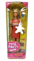 1998 Mattel Coca-Cola Party Barbie Doll #22964 With Coke Polar Bear - £13.78 GBP