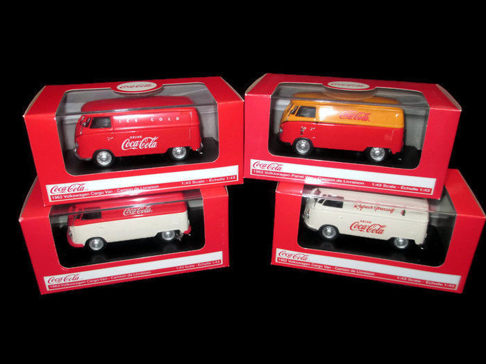 Primary image for Coca-Cola  Set of 4 1:43 Model 1962 Volkswagen Cargo Van VW