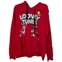 Looney Tunes Red Hoodie Sweatshirt Sz XXL 2XL Bugs Bunny Tweety Bird Sylvester - £11.18 GBP