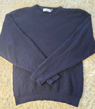 Bill Bass Men&#39;s XL Vintage Made in USA Navy Texture Sweater Oversized - £8.79 GBP