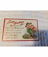 Loving Greetings Watering Can First Love Tucks 1912 postcard - $8.11 CAD