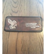 HAND LACED GENUINE LEATHER WALLET HAWK AND SCRIPTURE VERSE WHITE WINGS A... - $19.73