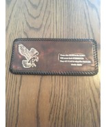 HAND LACED GENUINE LEATHER WALLET HAWK AND SCRIPTURE VERSE WHITE WINGS A... - £15.51 GBP