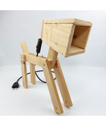Vintage Handmade Wooden Dog Lamp – Adjustable Legs &amp; Head, Unfinished DI... - $53.37 CAD