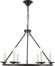 Chandelier MAINE 6-Light Black Metal Wire Candelabra E12 40W - £406.79 GBP