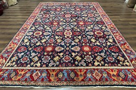 Navy Blue Per&#39;sian Sarouk Rug 7x11 Multicolor Colorful Mahal Carpet Mina Khani - £4,266.05 GBP