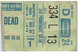 Grateful Dead Concert Ticket Stub November 30 1978 Madison Square Garden NY - £91.65 GBP